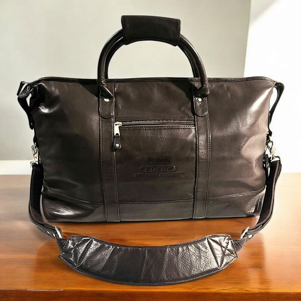 Canyon Outback Brown Cowhide Leather 22” Cabin Duffle/Weekend Premium Travel Bag